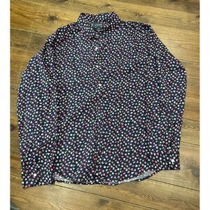 Mens XL Slim Fit Bonobos Small Flower Scatter Starry Sky blue button shirt